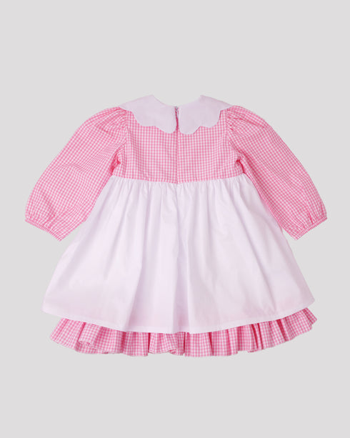 Rochie carouri roz si buzunare inima