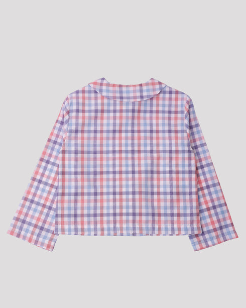 Compleu din bumbac albastru cu carouri