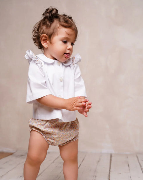 Jacheta din denim cu volane