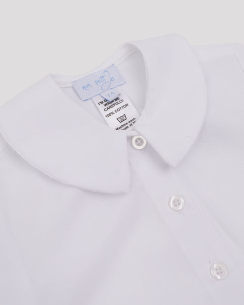 Body alb cu guler rotund