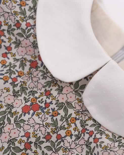 Rochie cu fundite si guler rotund