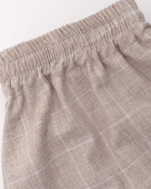 Compleu din stofa cu carouri bej