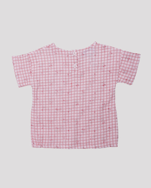 Compleu muselina cu buzunar pe piept