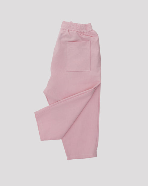 Pantaloni roz din bumbac