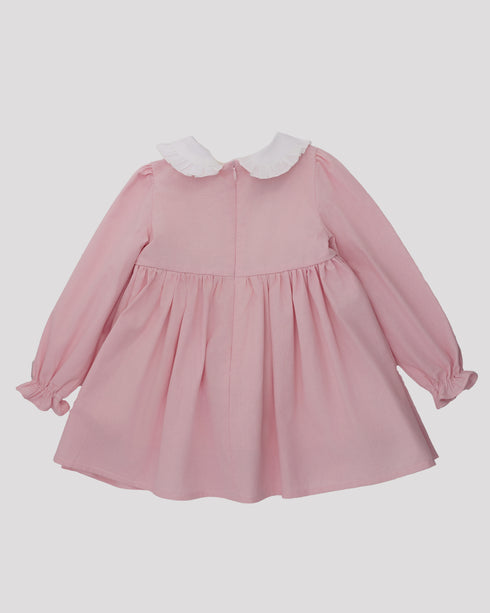 Rochie roz cu guler alb