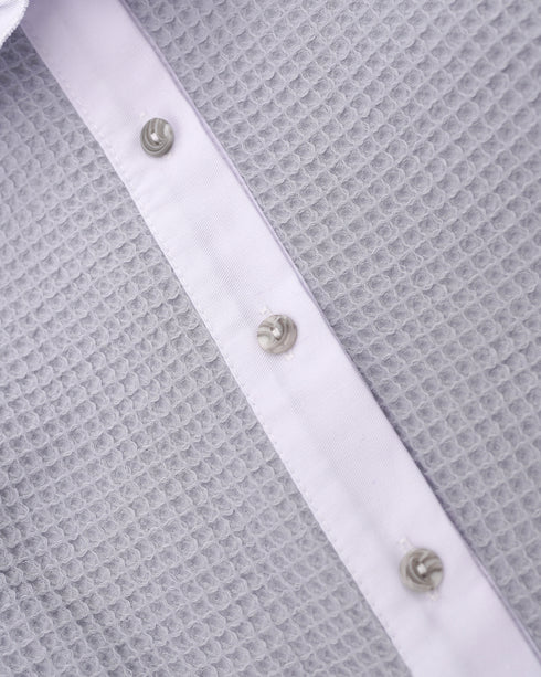 Camasa din waffle si guler round