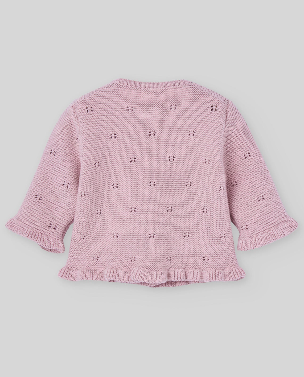 Cardigan roz tricotat din bumbac cu casmir