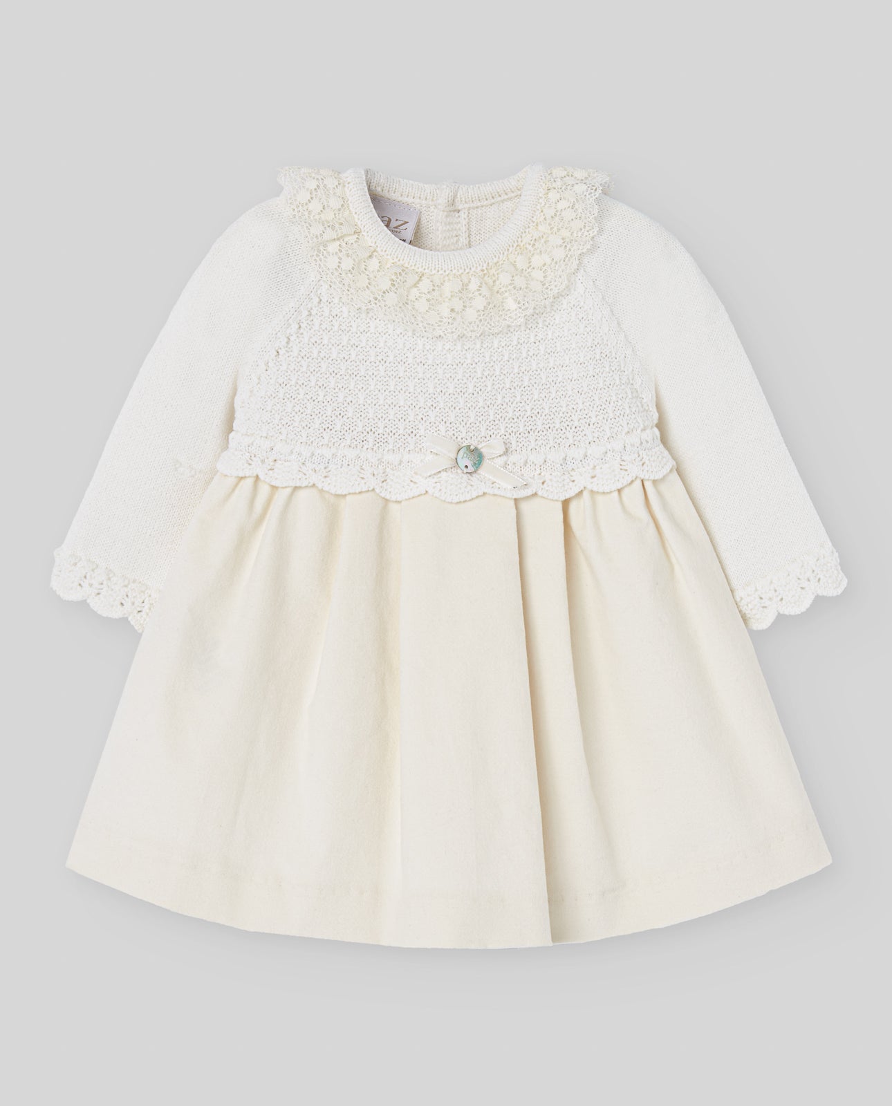 Rochita eleganta din bumbac si tricot si dantela