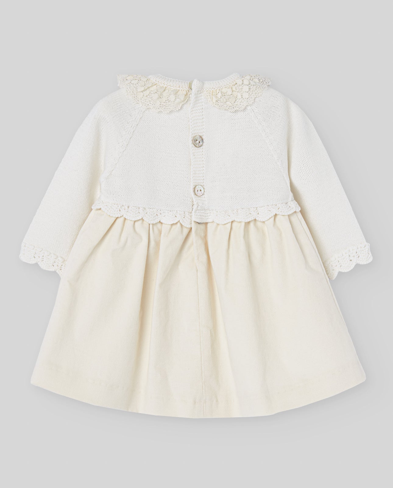 Rochita eleganta din bumbac si tricot si dantela