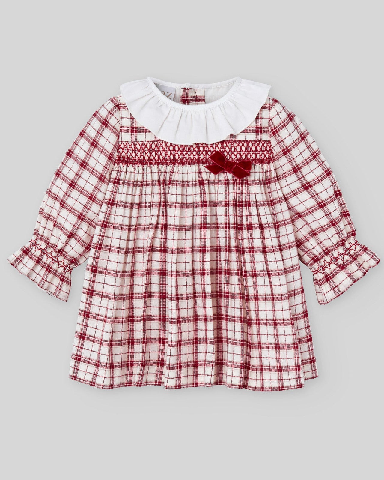 Rochie tartan cu guler cu volane