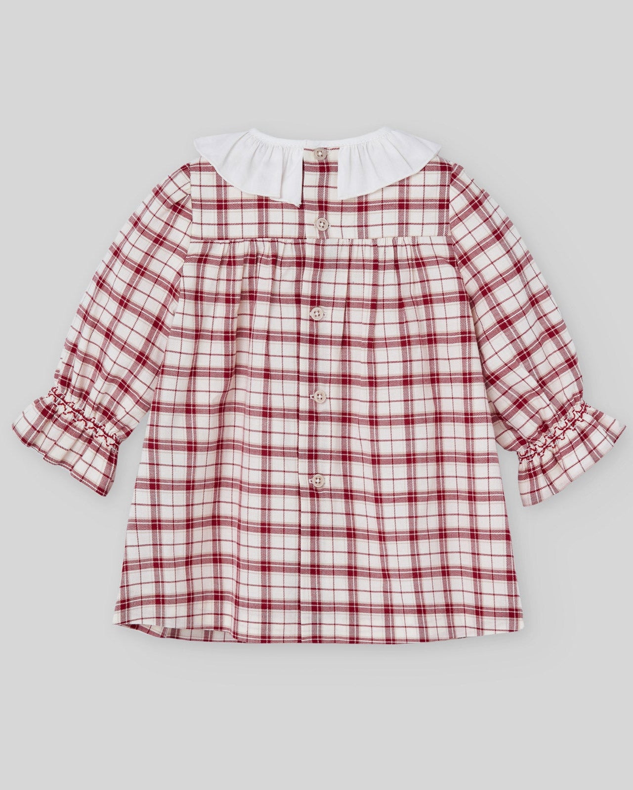 Rochie tartan cu guler cu volane