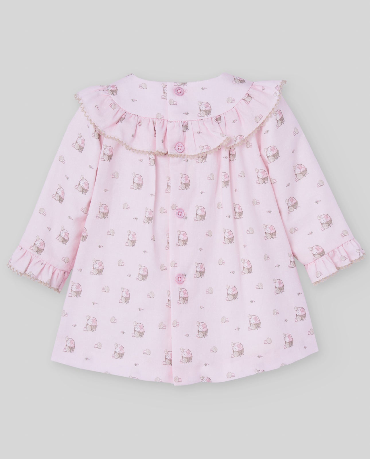 Rochie din bumbac cu print si decolteu incretit