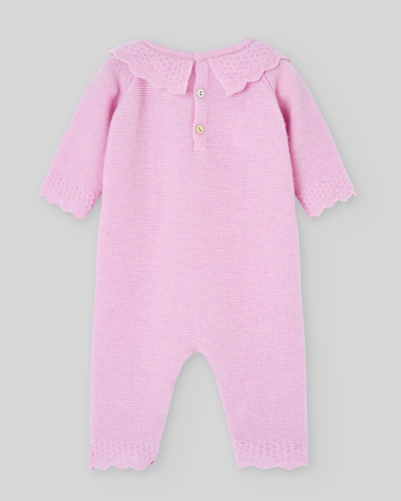 Salopeta bebe roz din lana cu casmir