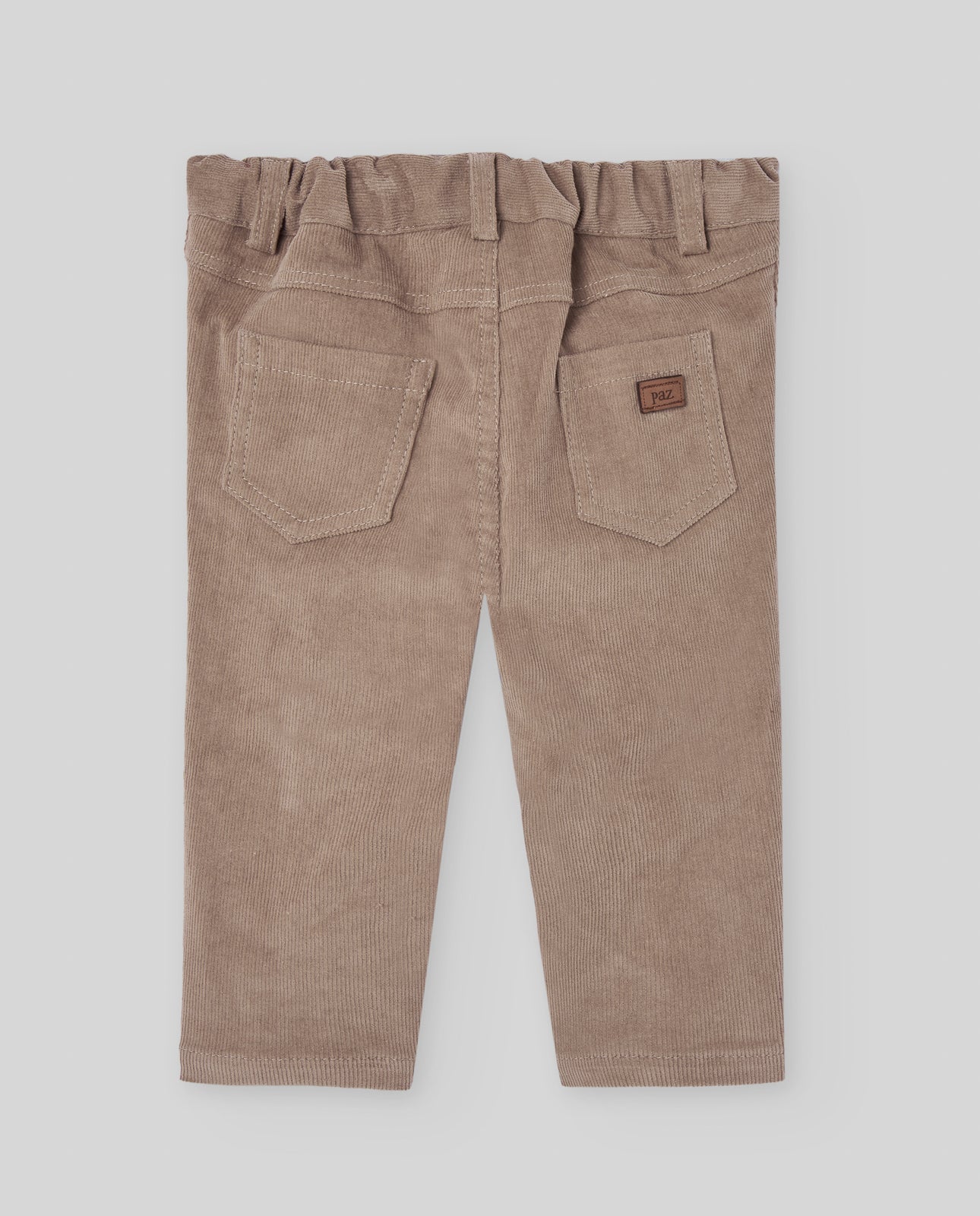 Pantaloni clasici din catifea raiata bej