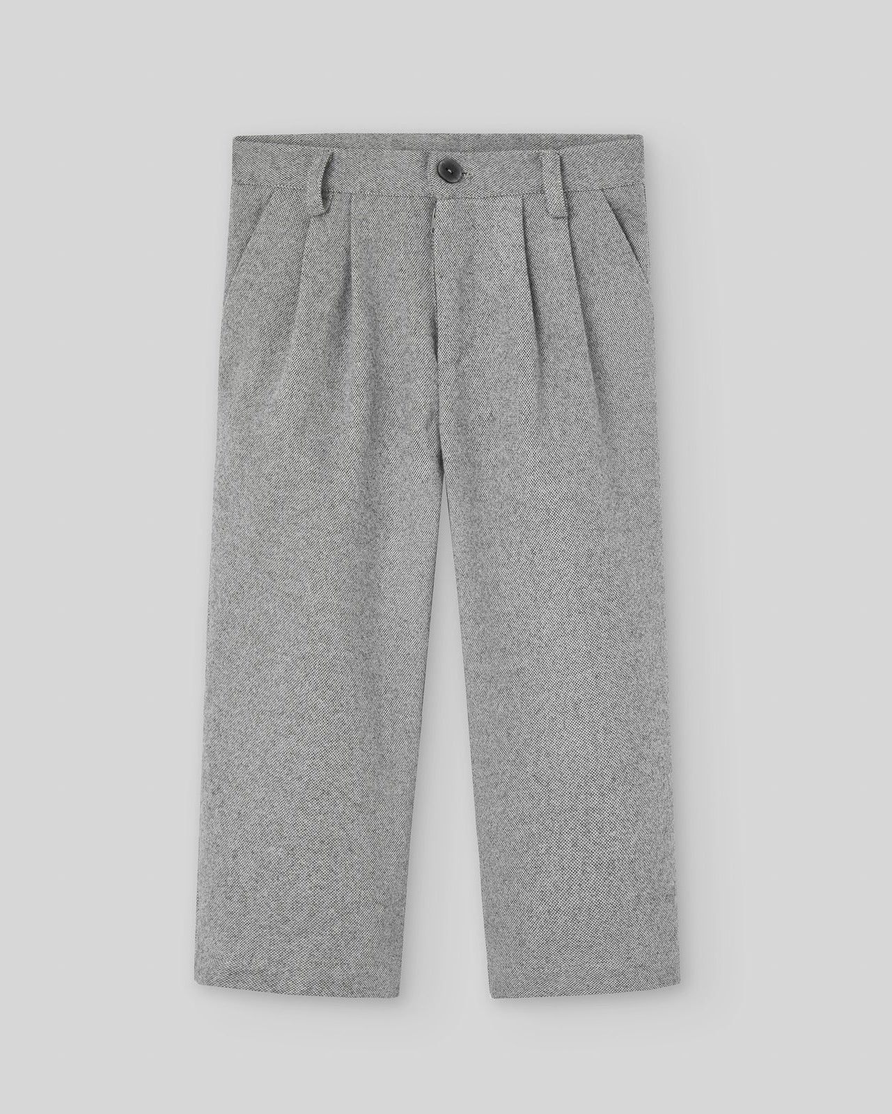 Pantaloni din bumbac tesut gri