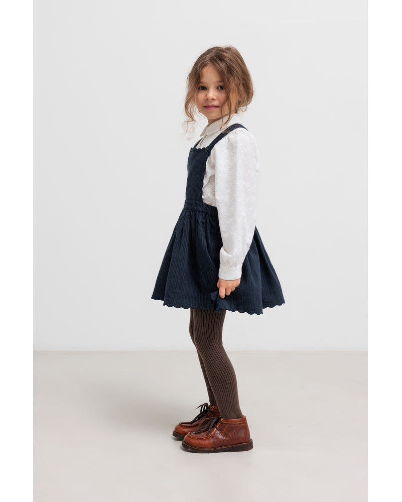 Camasa cu maneci lungi si fundite brodate