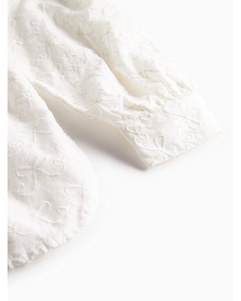 Camasa cu maneci lungi si fundite brodate