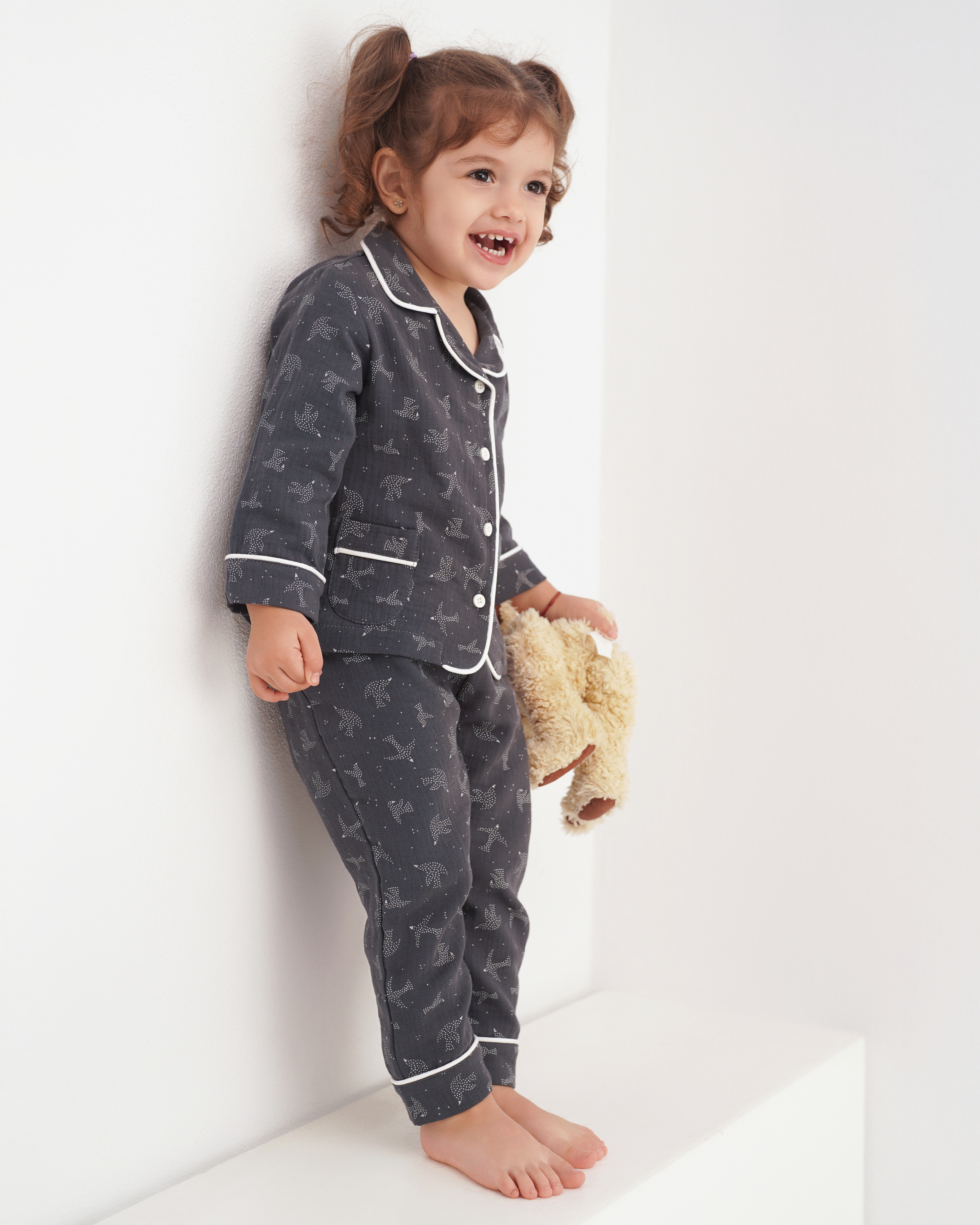 Pijama din muselina cu pasari