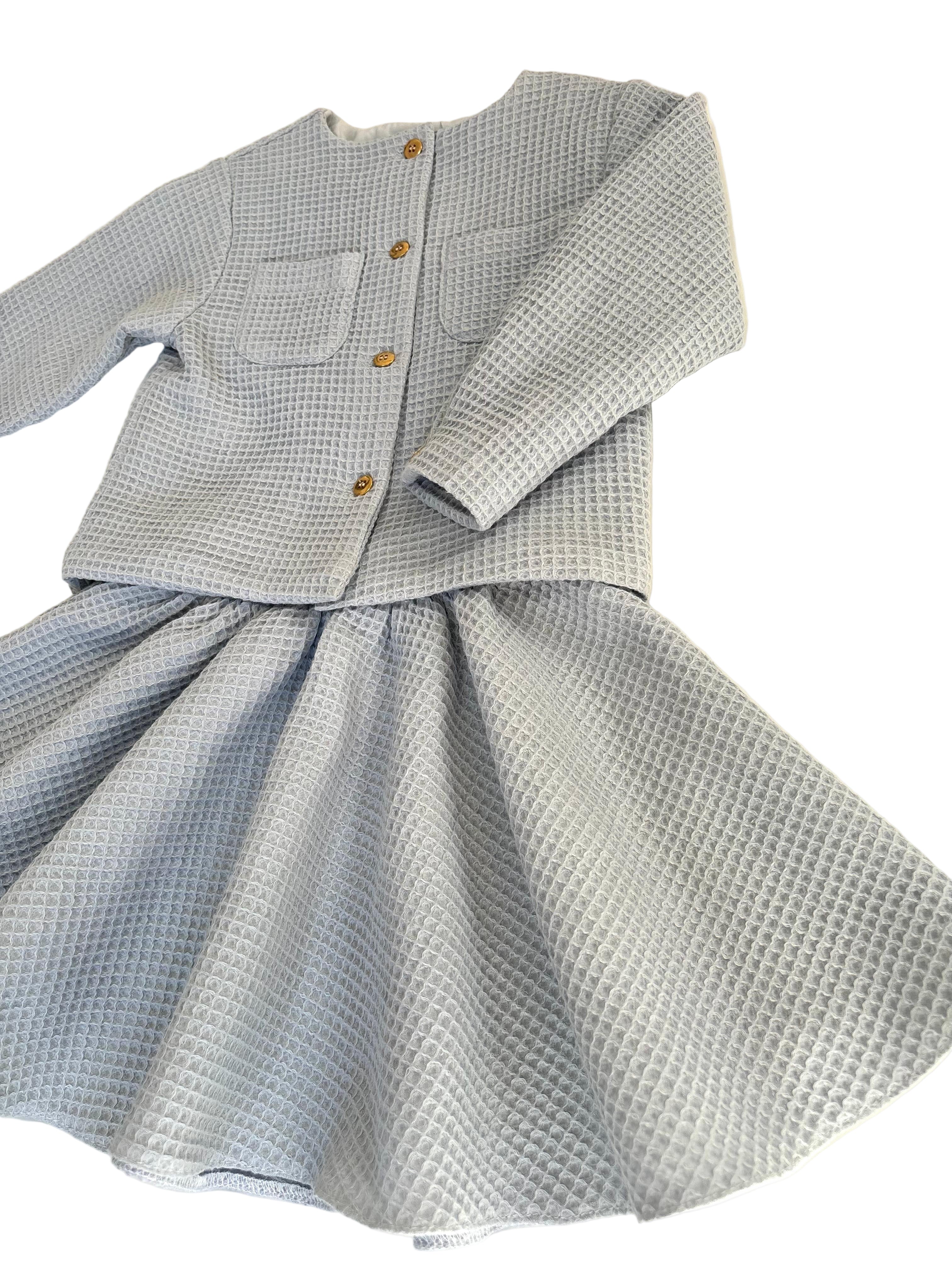 Compleu Waffle albastru