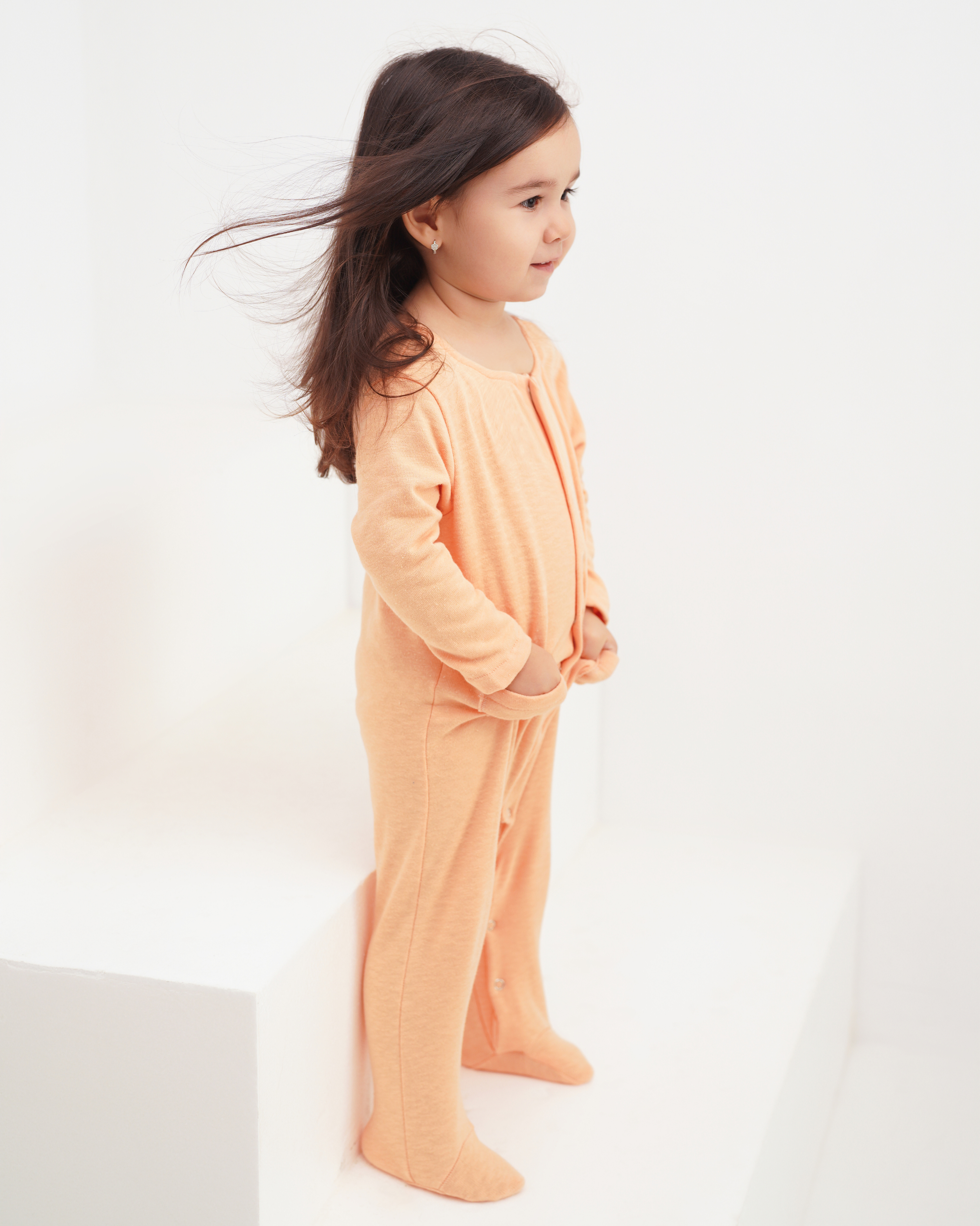 Pijama jerse din bumbac orange