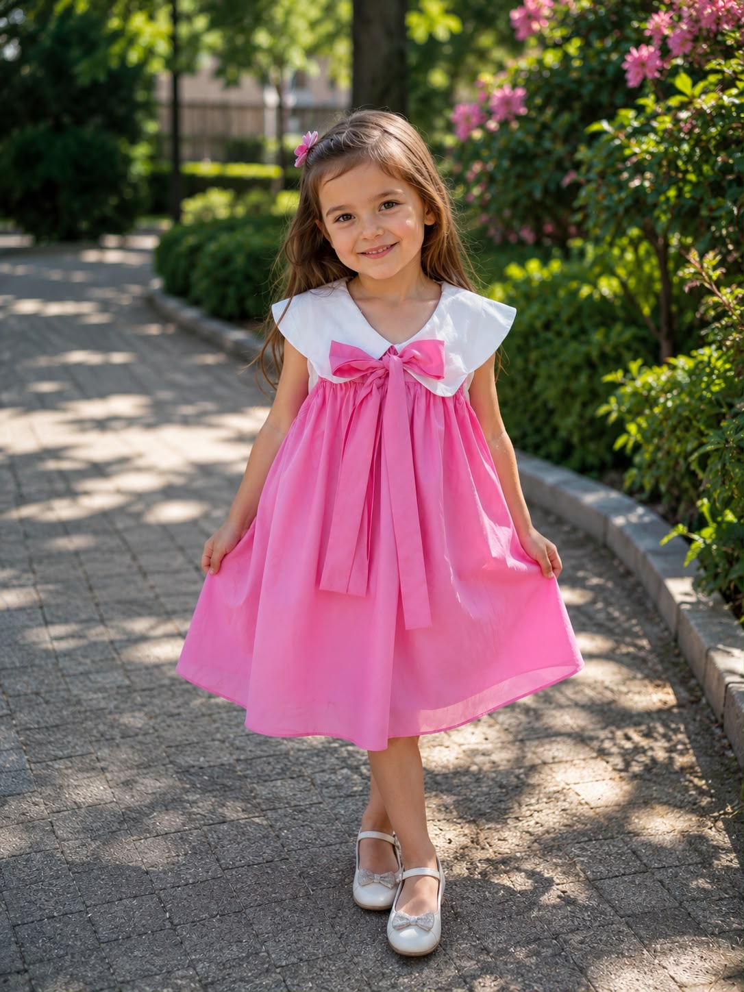 Rochie Roz guler floare