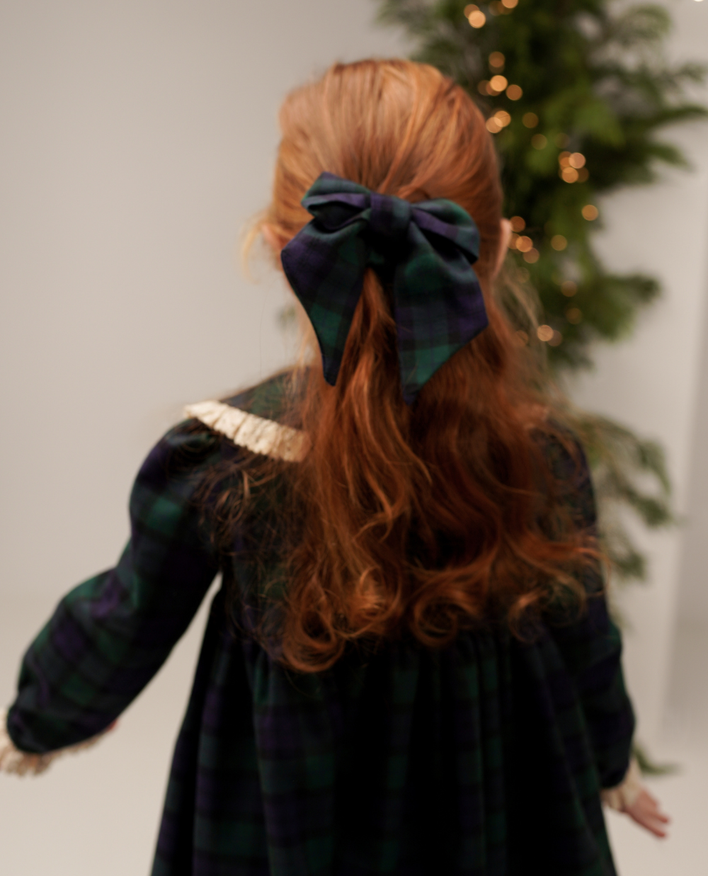 Funda de par din tartan verde cu elastic