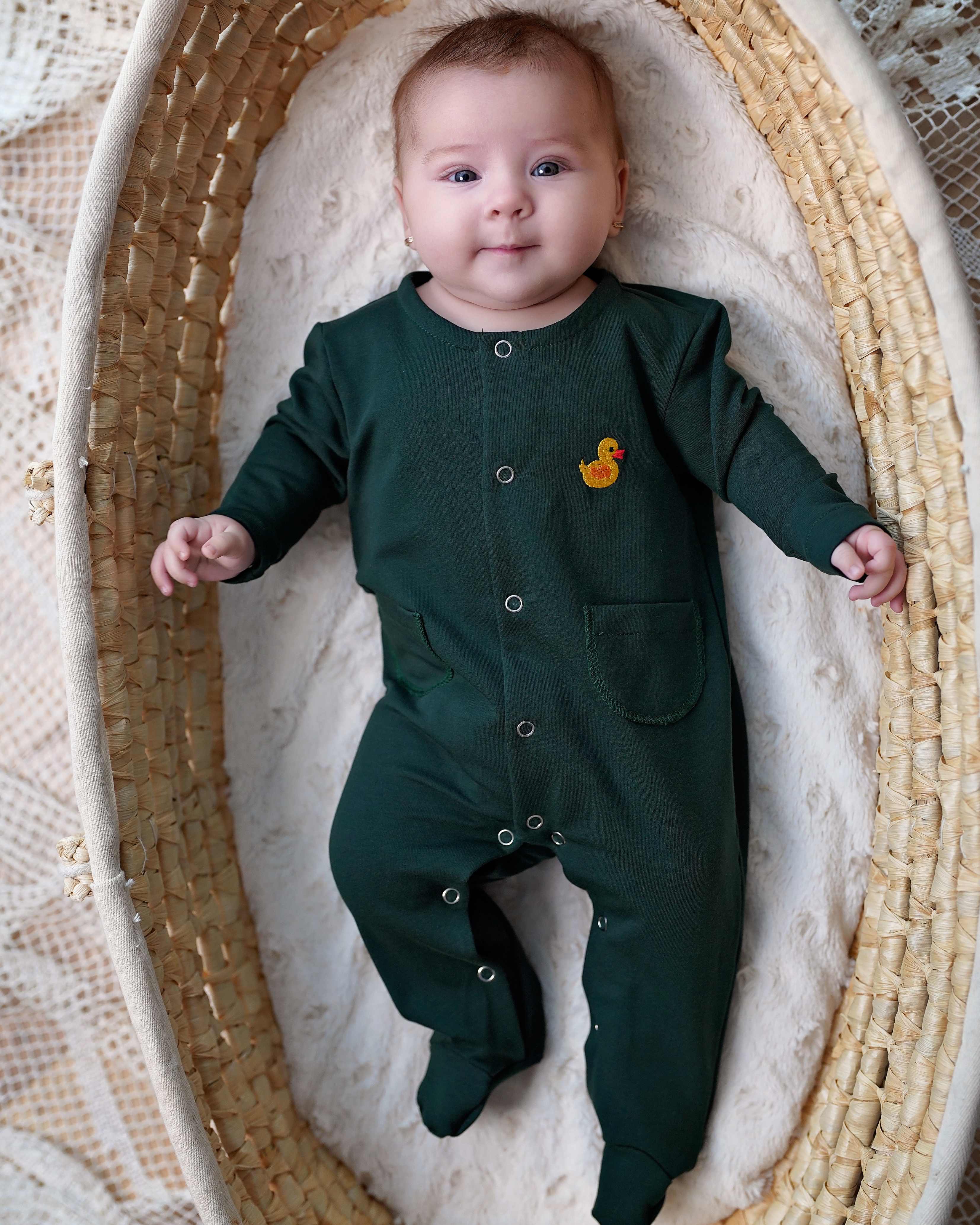 Pijama din jerse bumbac verde