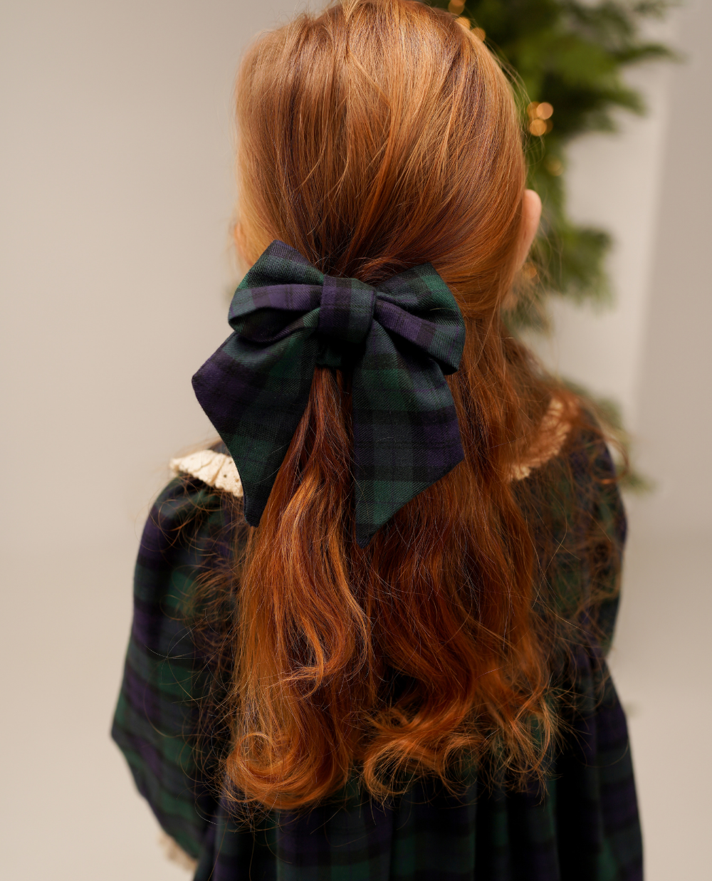 Funda de par din tartan verde cu elastic