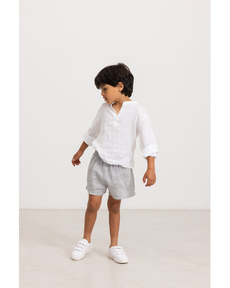 Camasa alba din in cu guler tunica MarMar Copenhagen