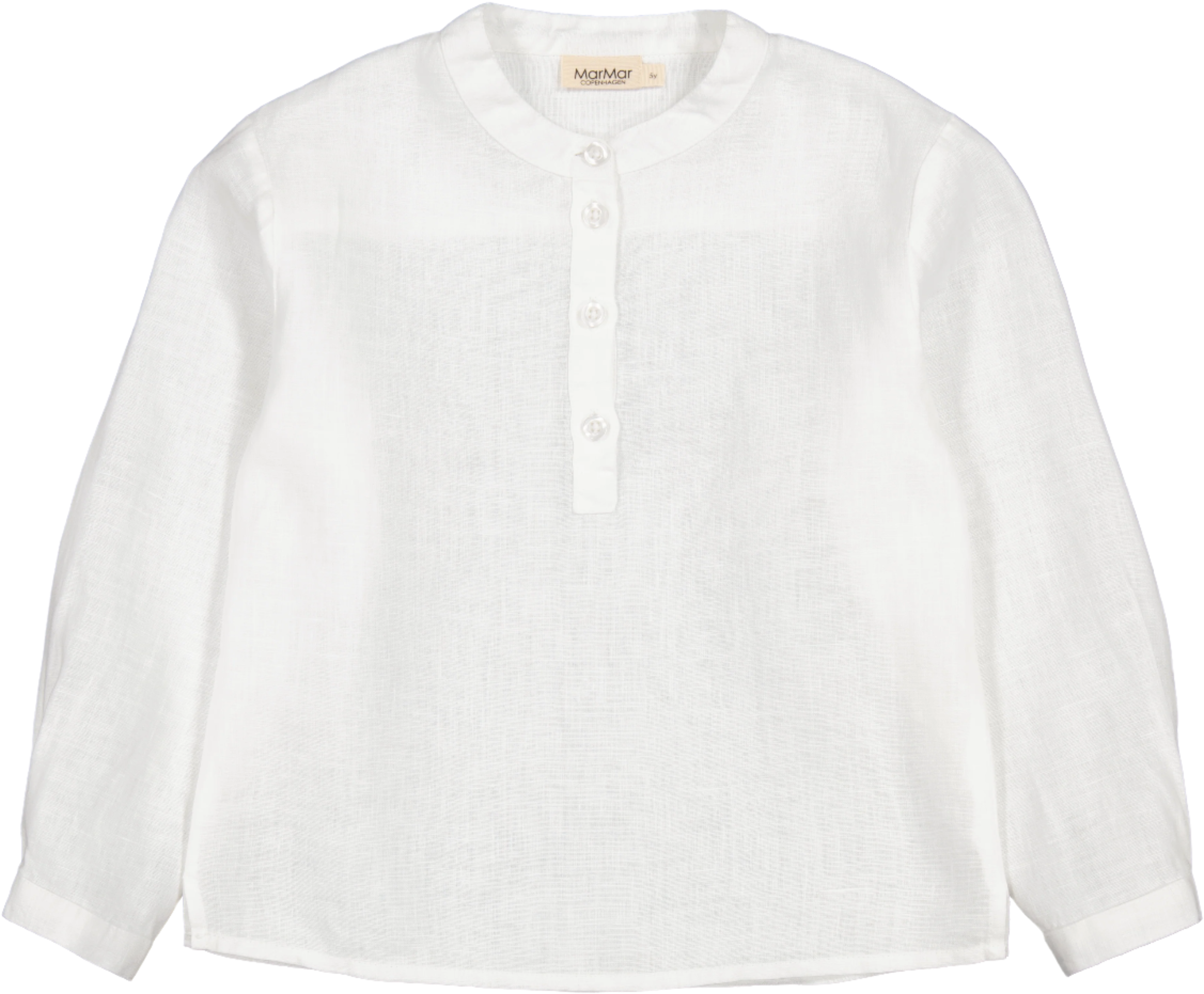 Camasa alba din in cu guler tunica MarMar Copenhagen