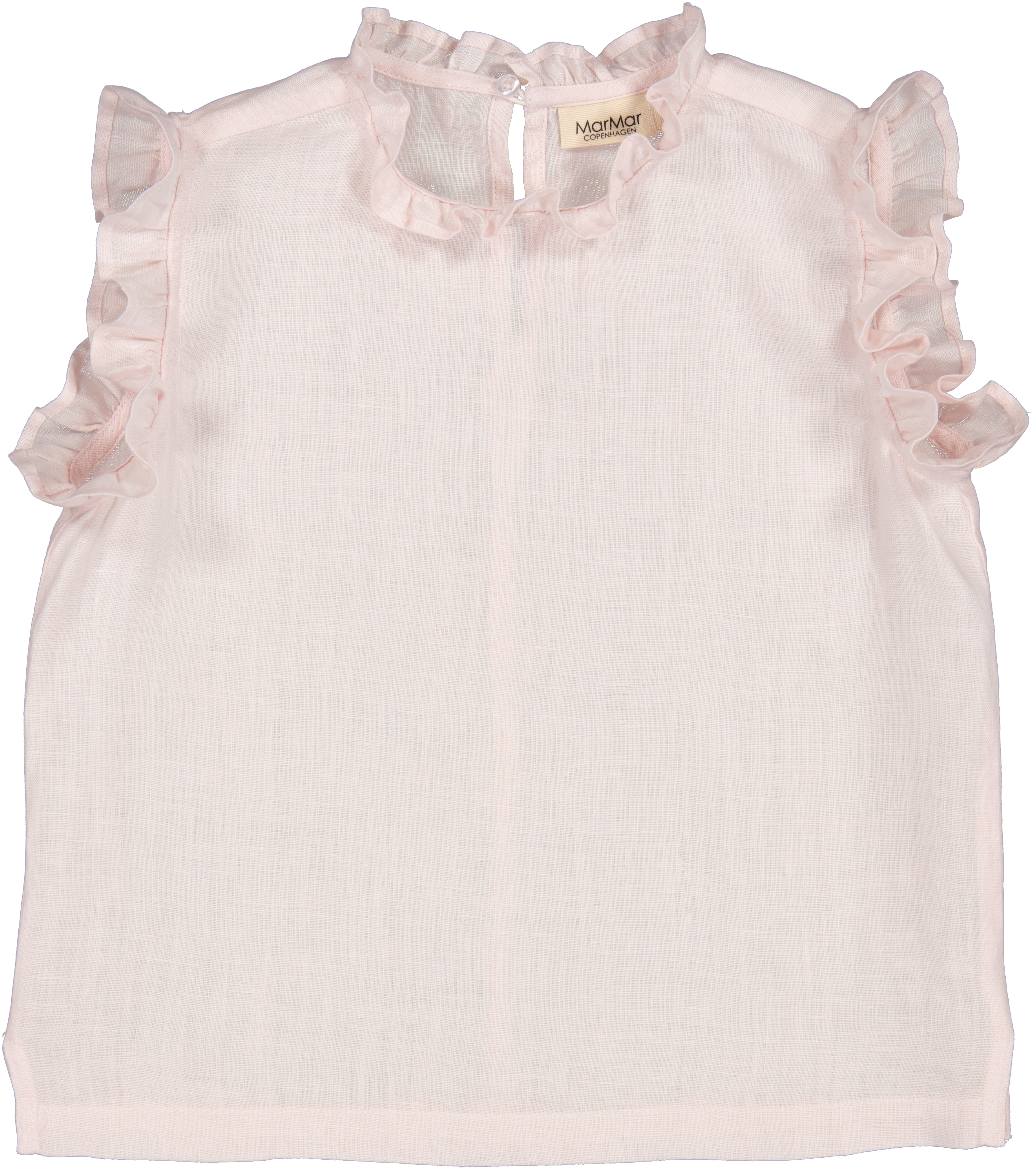 Bluza roz din in cu volane din in