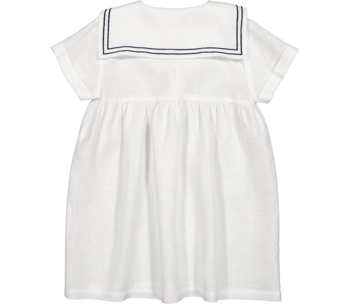 Rochie alba cu guler marinaresc MarMar Copenhagen