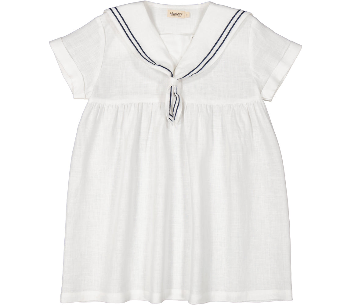 Rochie alba cu guler marinaresc MarMar Copenhagen