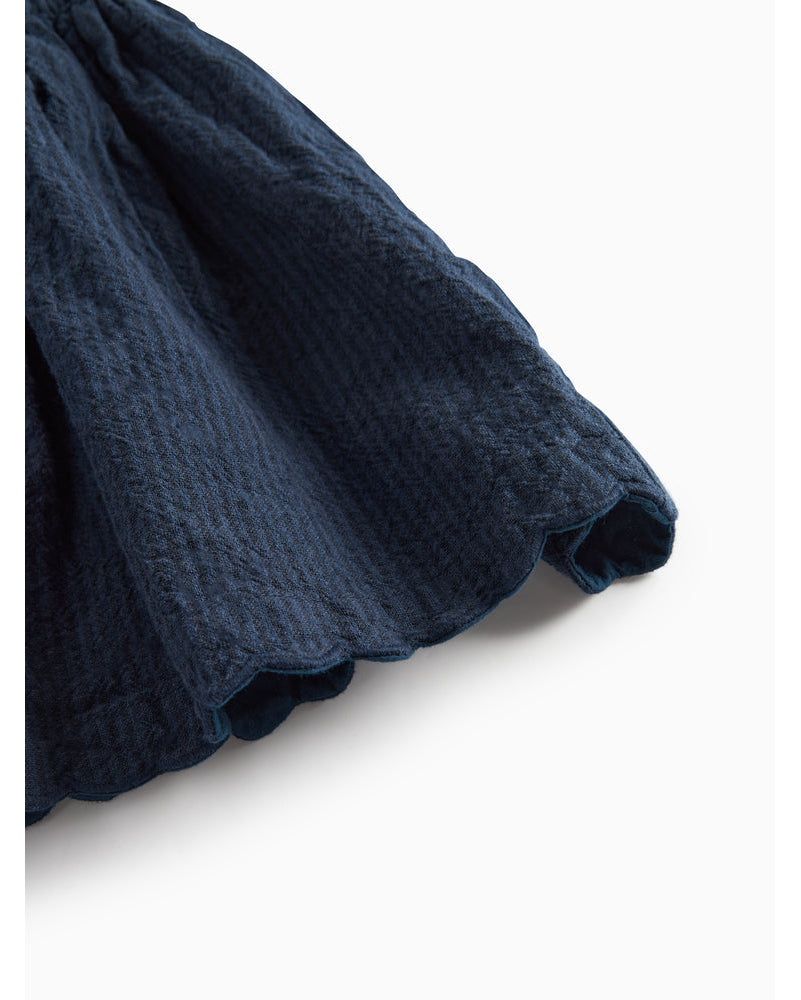 Rochie blumarin cu bretele si broderie ondulata