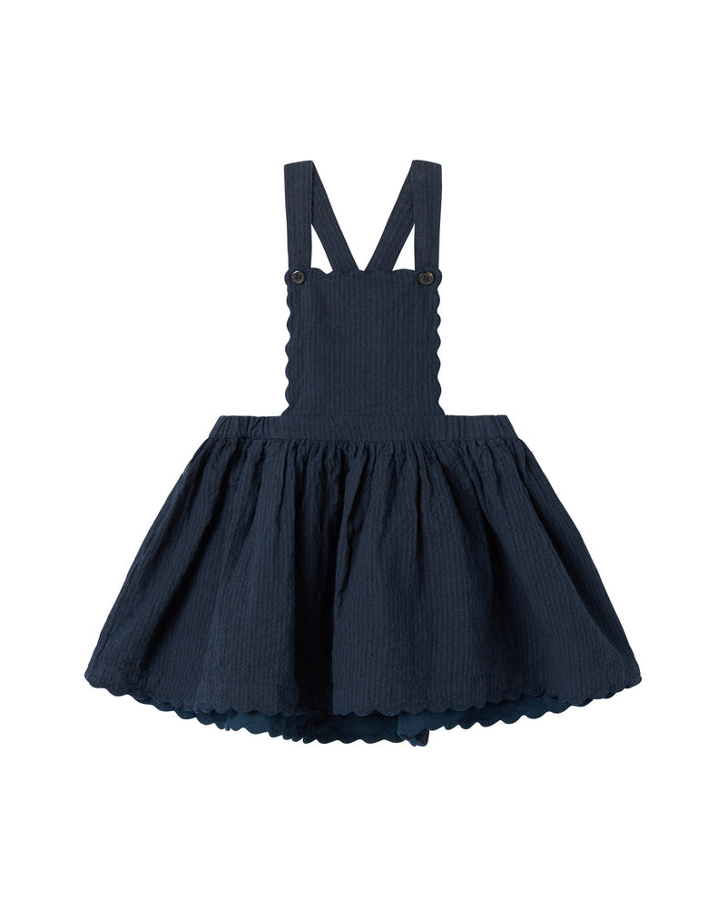 Rochie blumarin cu bretele si broderie ondulata