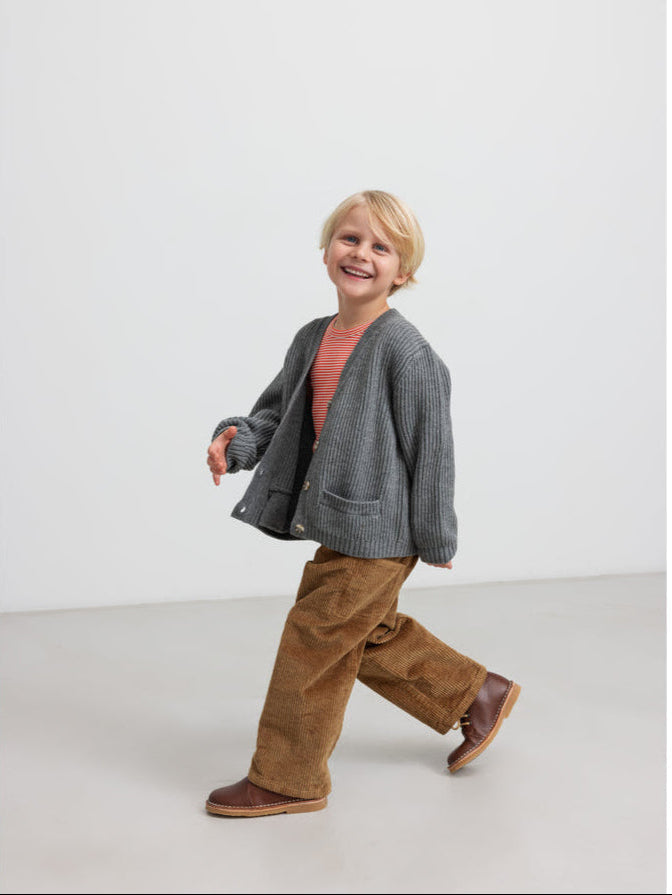 Pantaloni maro din reiat catifelat unisex