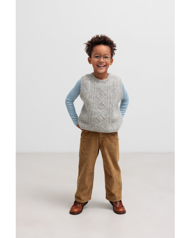 Pantaloni maro din reiat catifelat unisex