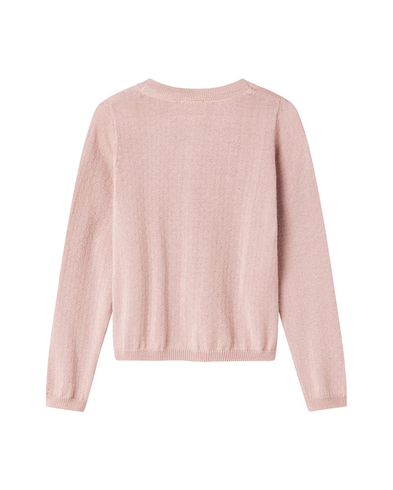 Cardigan din tricot bumbac organic cu detalii si nasturi