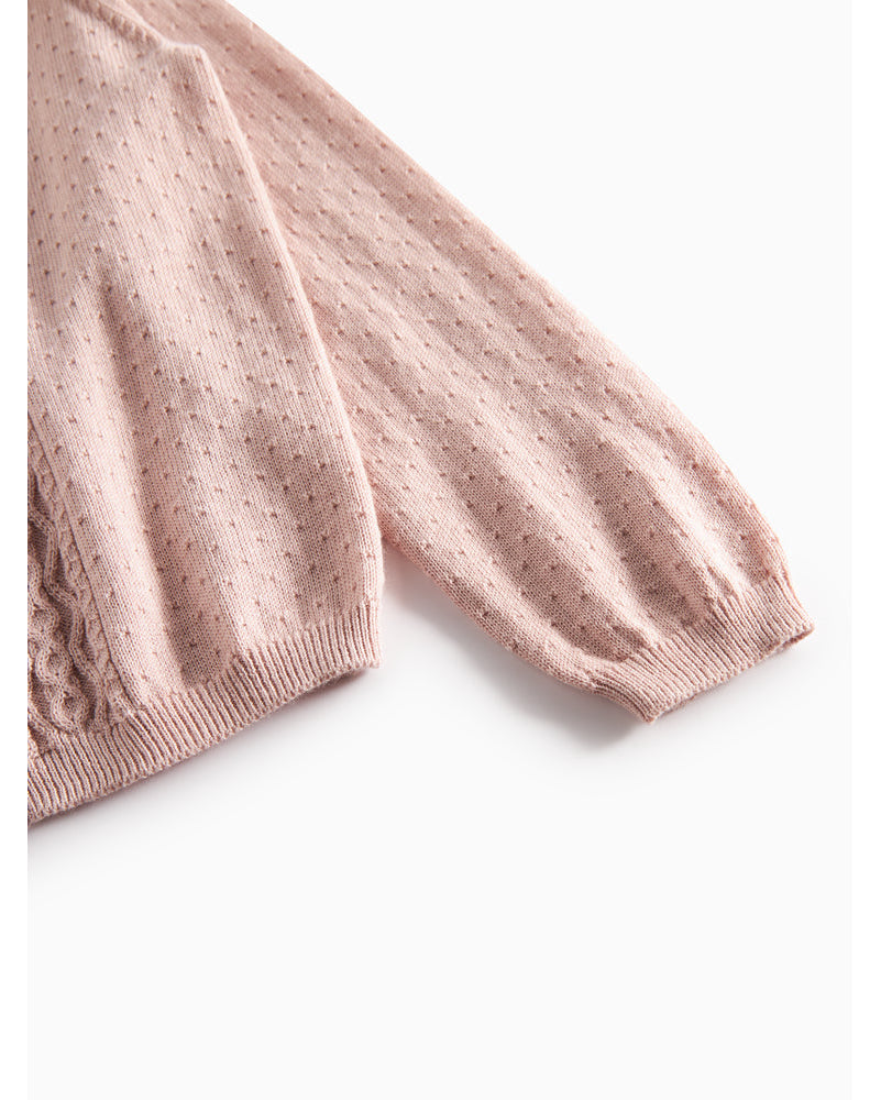 Cardigan din tricot bumbac organic cu detalii si nasturi