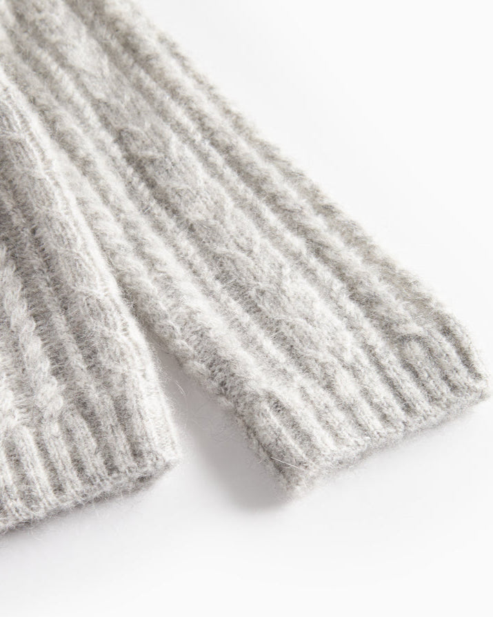 Cardigan pufos din lana si mohair gri