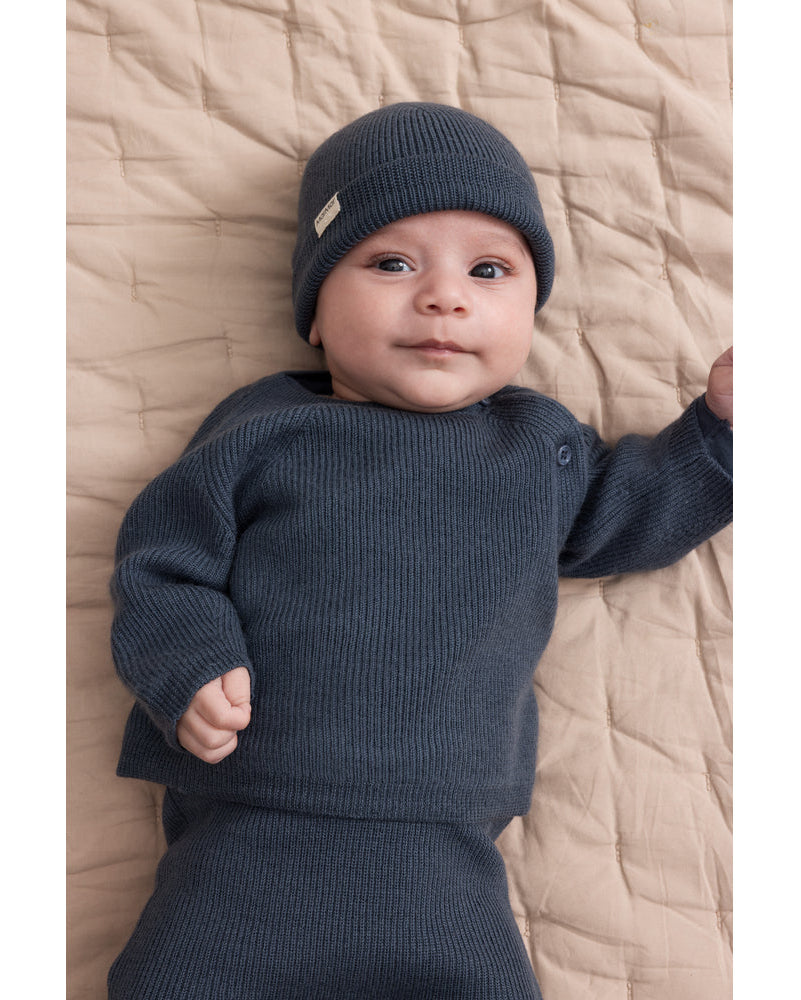 Bluza bleumarin din lana Merino 100%