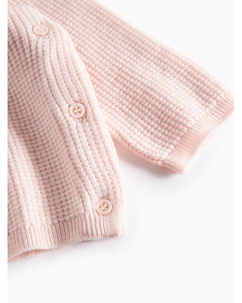 Pulover roz din lana Merino 100%