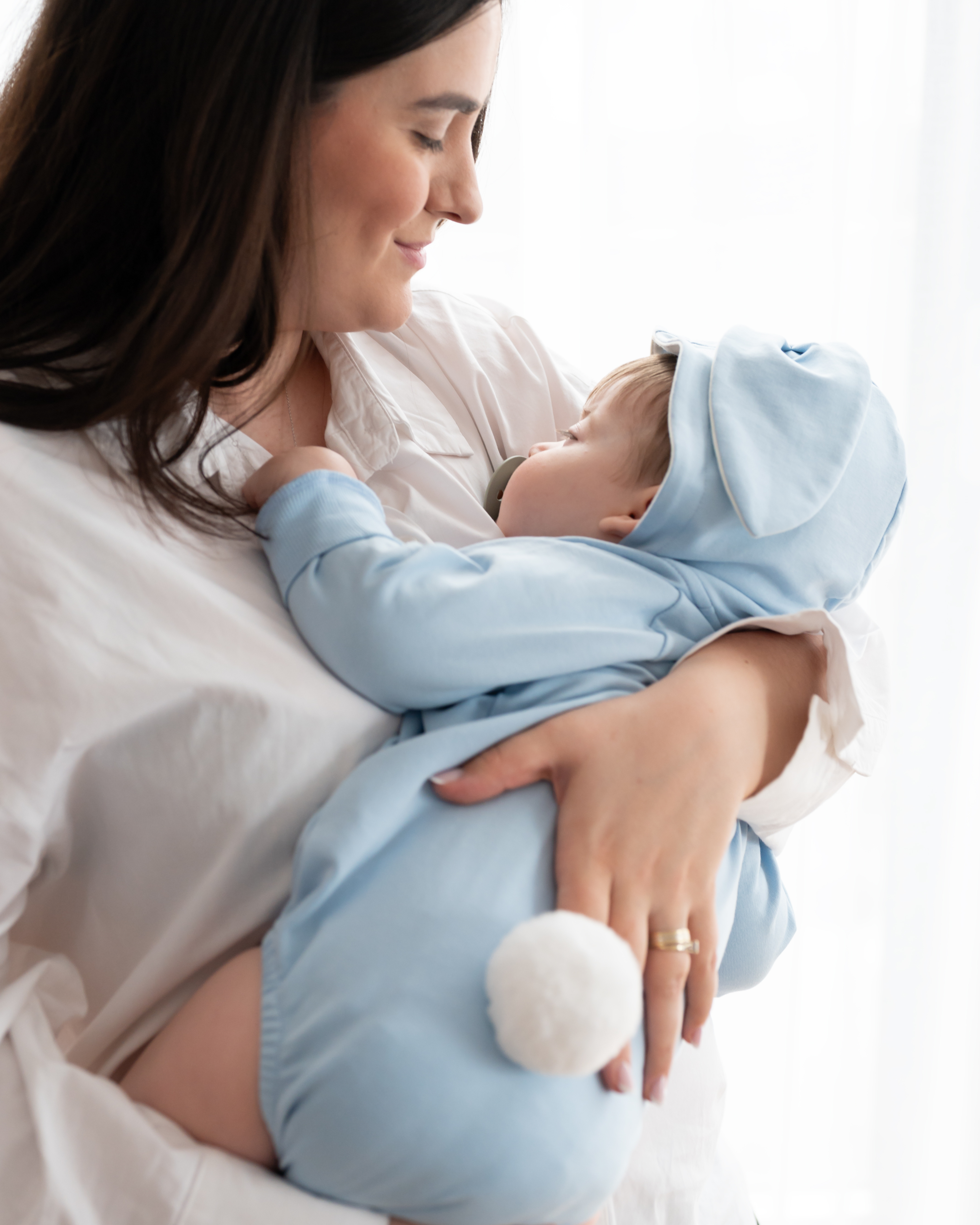 Body din jerse cu urechi de iepuras blue