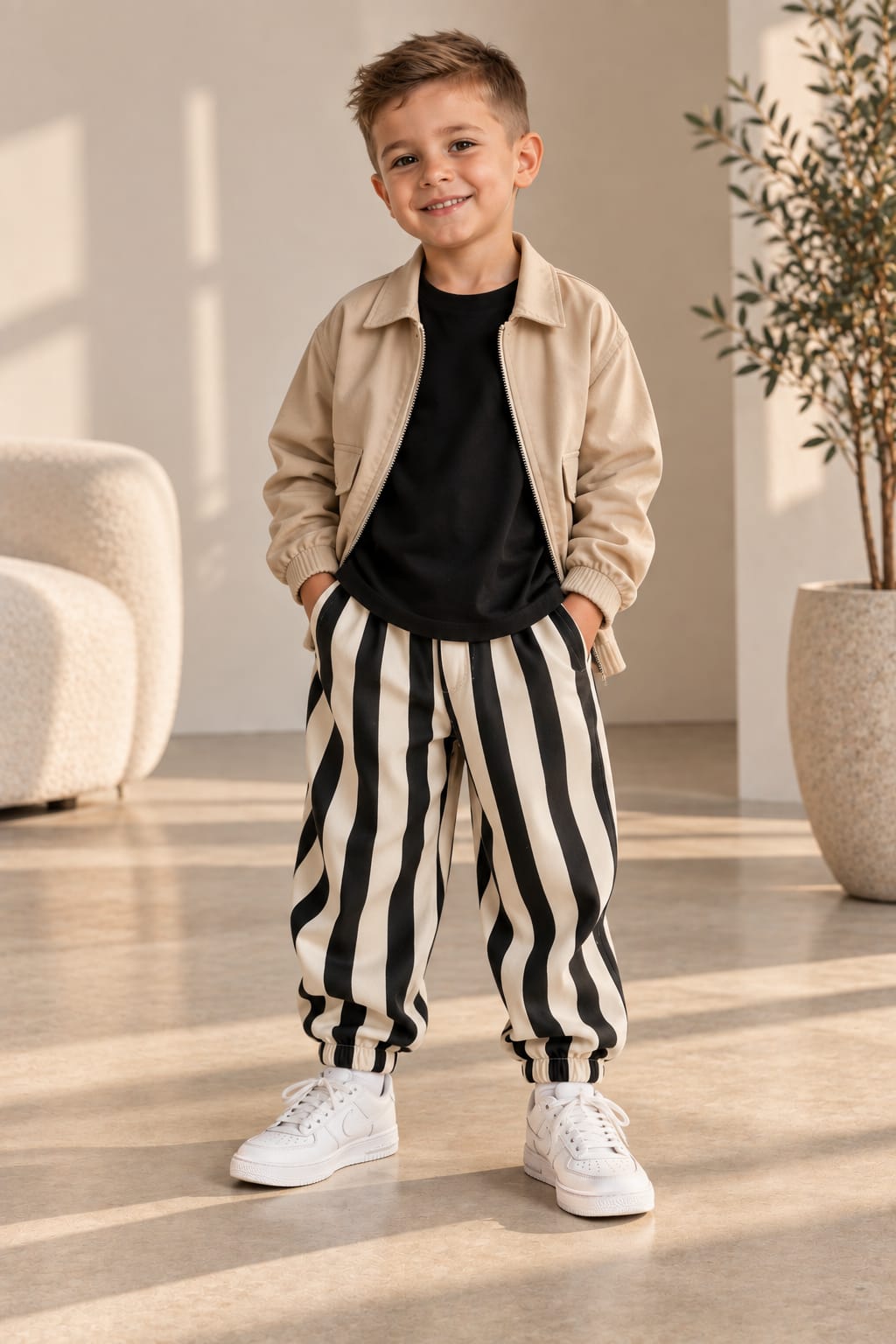 Pantaloni denim în dungi, unisex