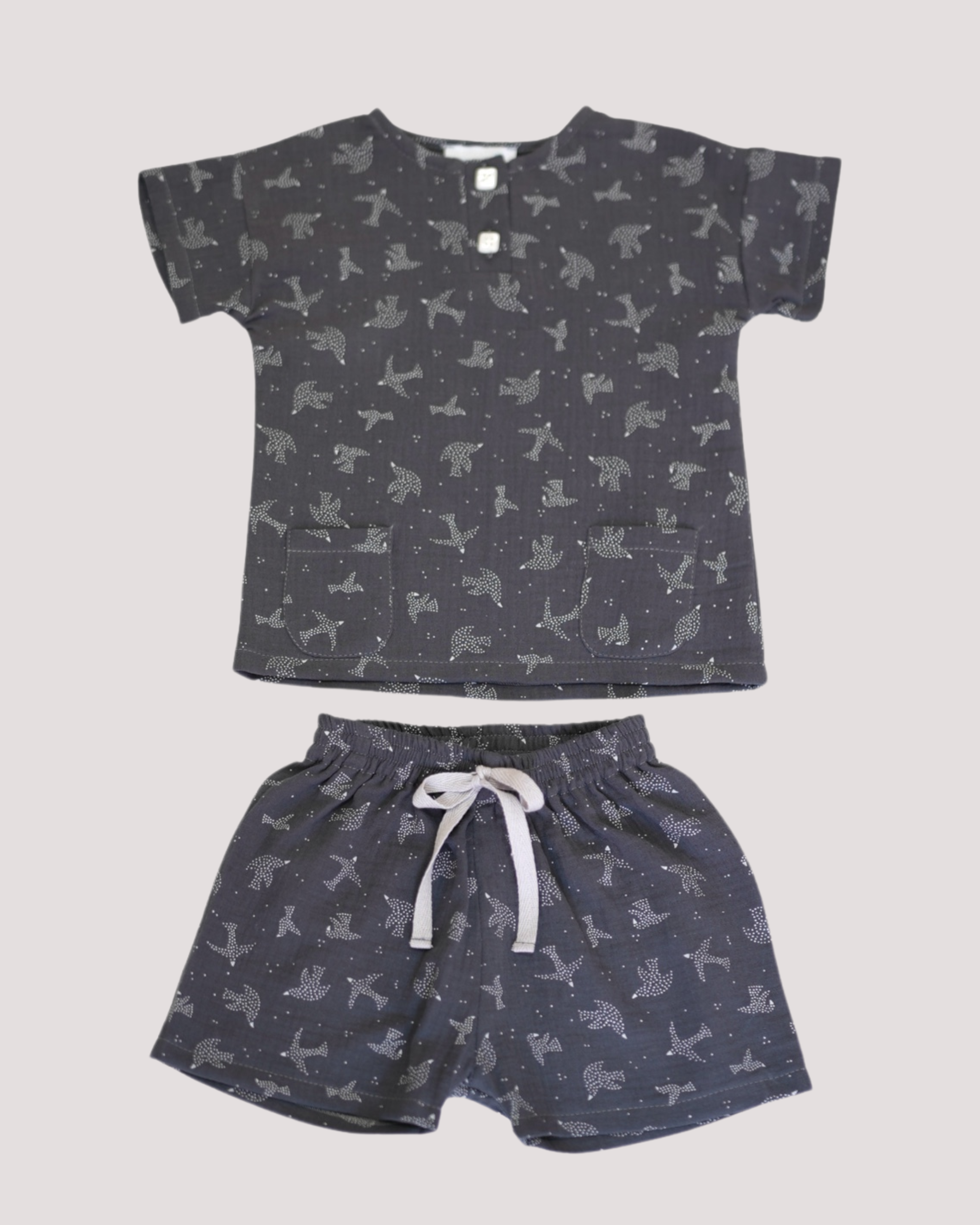 Compleu din muselina cu pasari