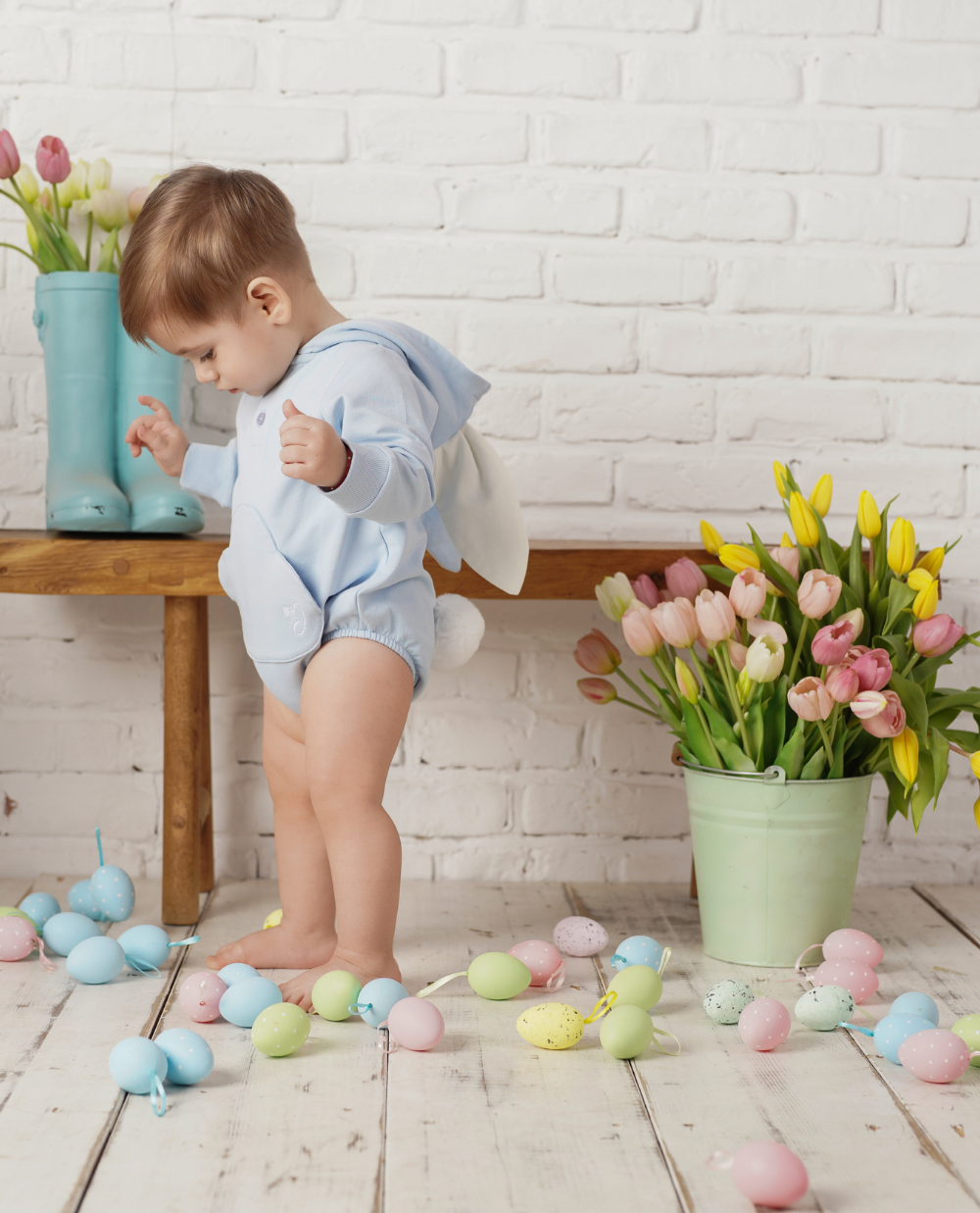 Body din jerse cu urechi de iepuras blue