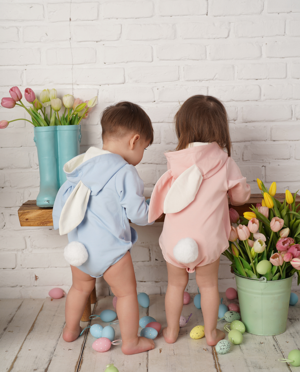 Body din jerse cu urechi de iepuras blue