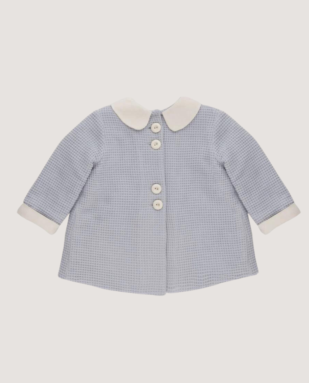 Palton din waffle si guler rotund