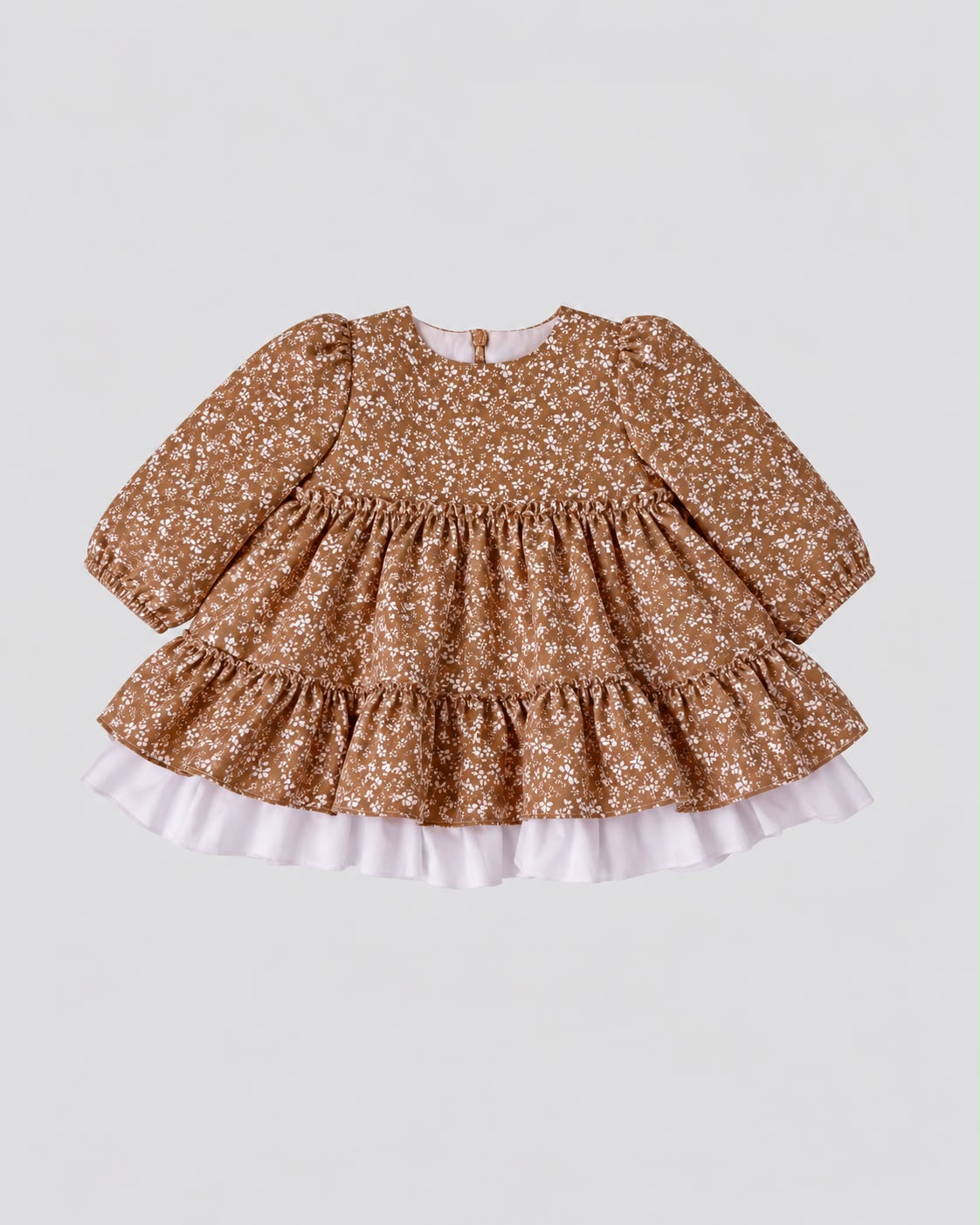 Rochie maro cu floricele albe