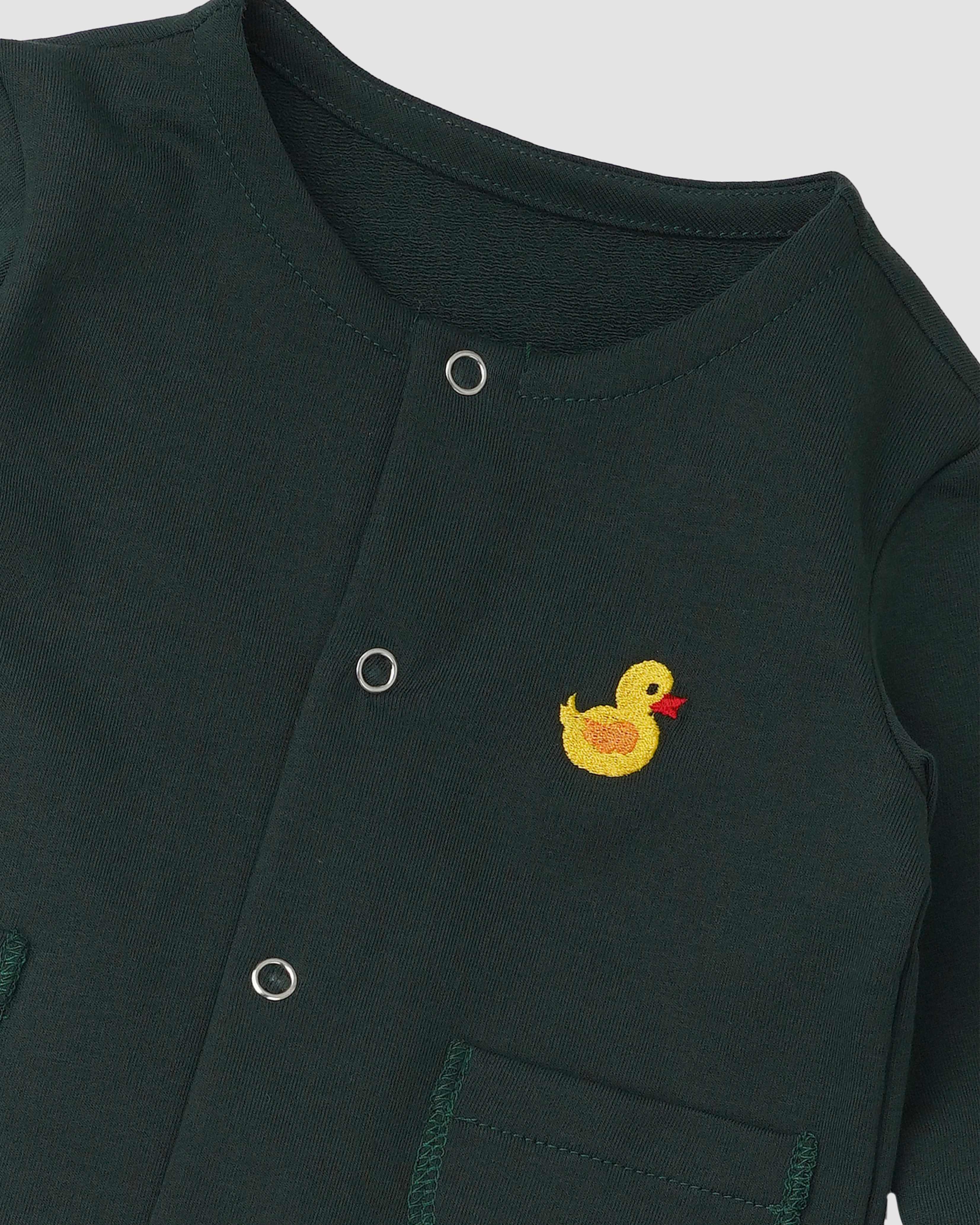 Pijama din jerse bumbac verde